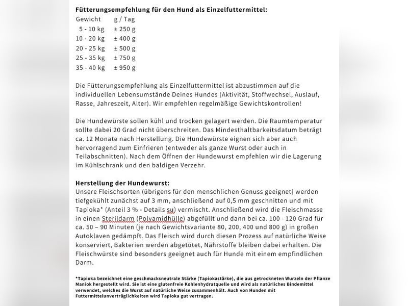 ⭐ Hundefutter Hundewurst Barf 95%-100% Fleischanteil direkt vom Schlachthof fast zu verschenken