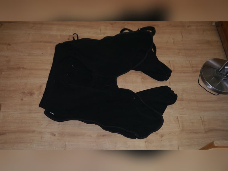 3tlg Hundemantel Fleeceoverall Gr. XL 55 cm Norwegergeschirr Neopren Limex Roll-Leine - J