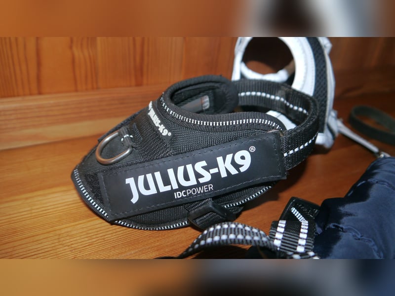 6tlg Hundebett + Julius K9 Geschirr Gr. 2XS Baby2 + Leine + Halsband + Hundemantel - N
