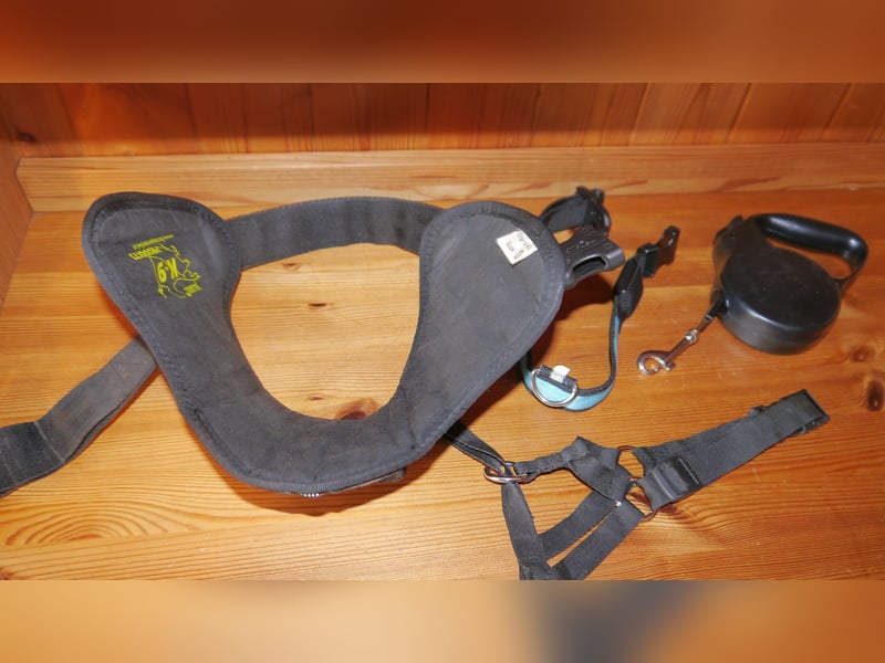 7tlg. Hundebett + Hundegeschirr Julius K9 Gr. 0 + Roll-Leine +  Maulkorb + Hundehalsband Trixie – F