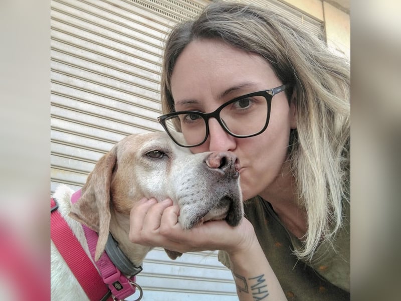 Asia - liebe, menschenbezogene Hundeomi