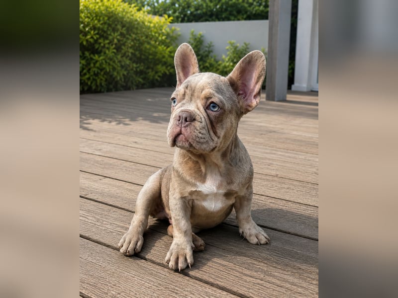 Bezaubernder Frenchie Rüde mit blauen Augen sucht liebevolles Zuhause