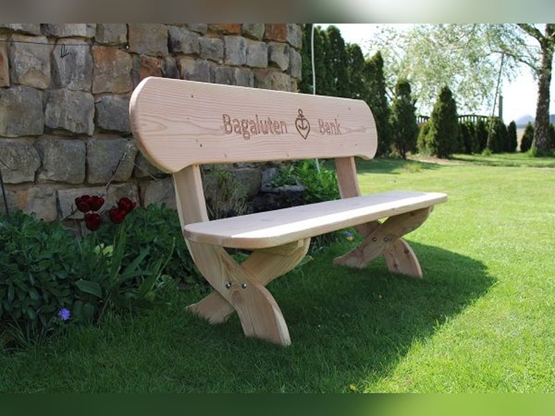 Gartenbank mit Gravur. Hochzeitsgeschenk. Rentners Geschenk.