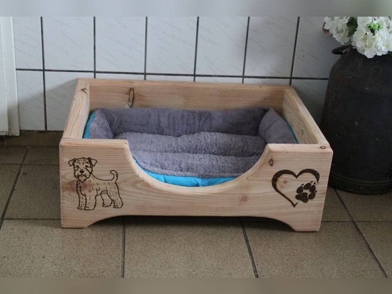 Hunde Bett mit Gravur. Hundekorb