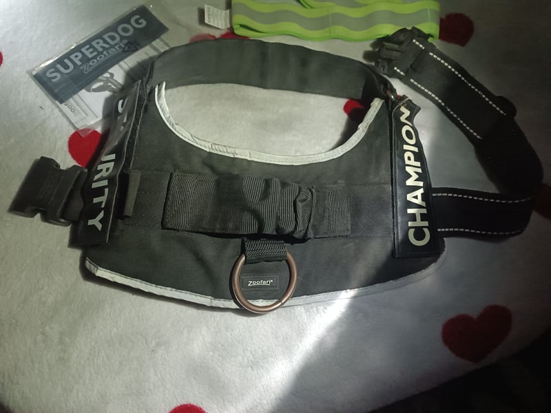 Hunde kraftgeschirr/Brustgeschirr mit griff L + 4 klettsticker & reflektierend Gürtel - großes Set