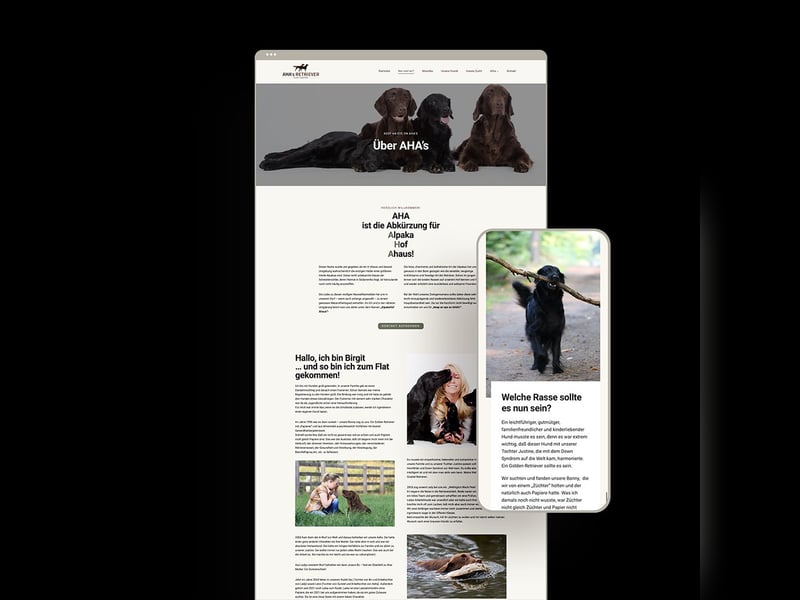 Modernes und funktionales Webdesign für Hunde- und Katzenzüchter