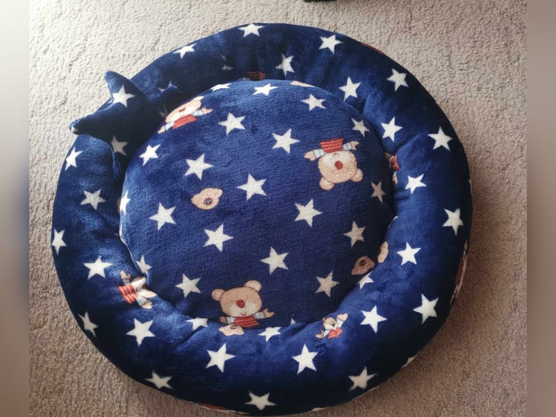 neues, süßes u. super kuscheliges Hundekörbchen Hundebettchen Teddybärmotiv