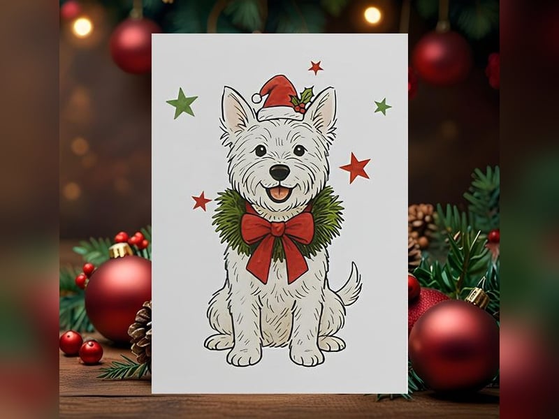Süße Hunde Weihnachtskarte Border Colli und viele mehr.