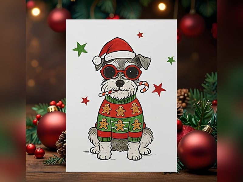 Süße Hunde Weihnachtskarte Border Colli und viele mehr.