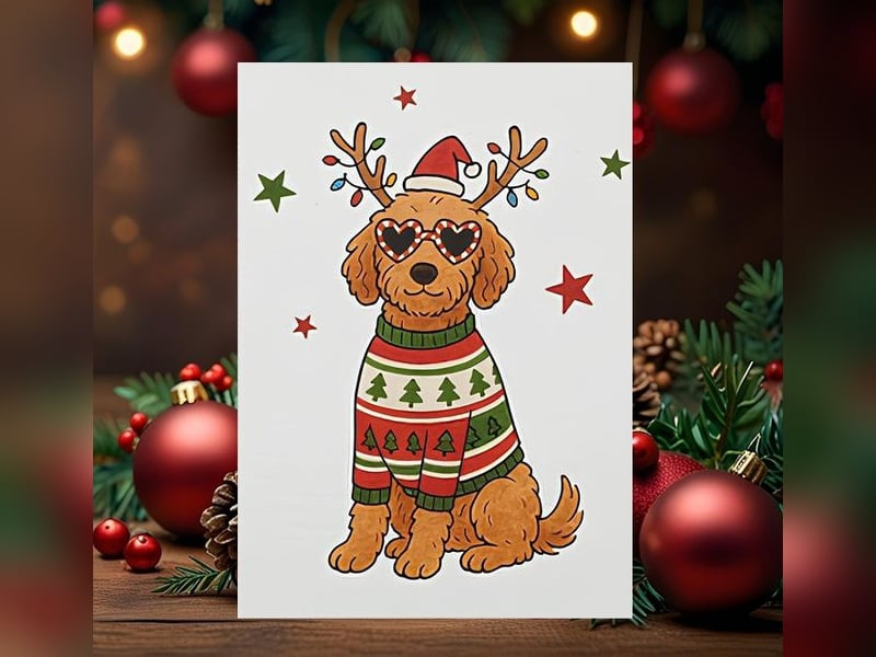 Süße Hunde Weihnachtskarte Border Colli und viele mehr.