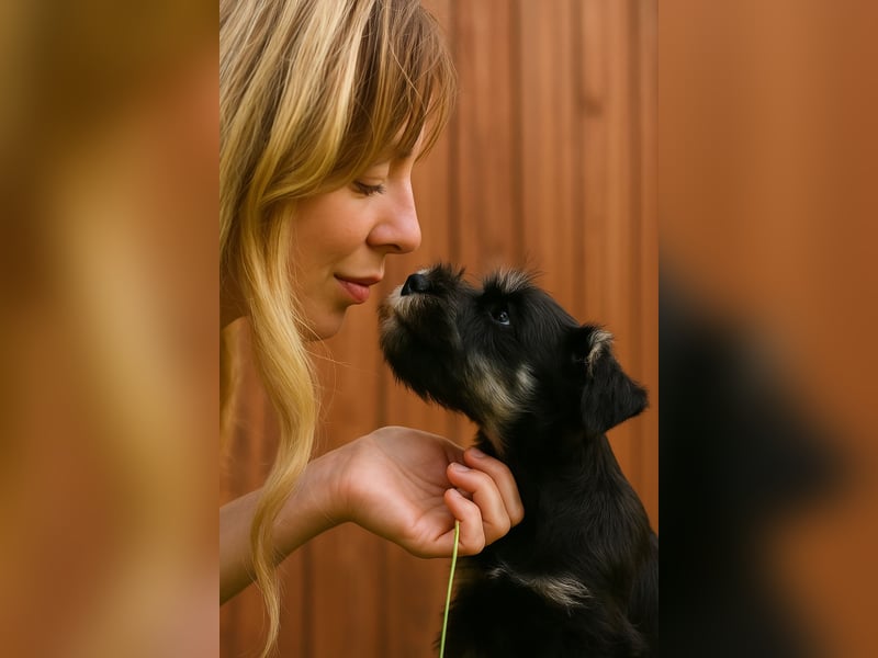 MOLLY junge Zwergschnauzer Hündin mit Stammbaum und Schalk in den Augen