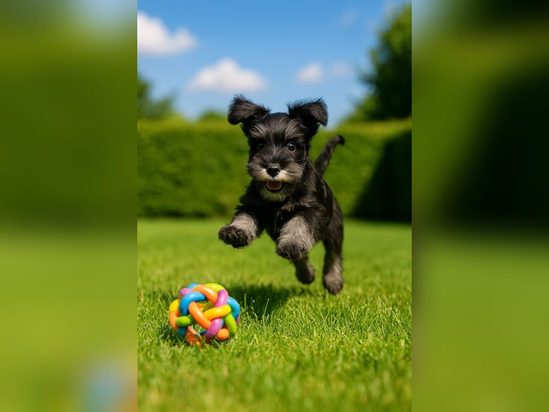MOLLY junge Zwergschnauzer Hündin mit Stammbaum und Schalk in den Augen
